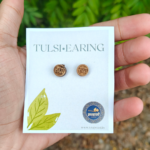 Classic Round Radha Naam Tulsi Earrings