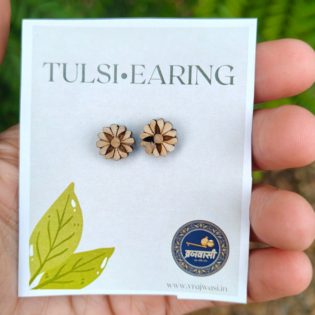 Flower Pattern Tulsi Earrings - Vrajwasi