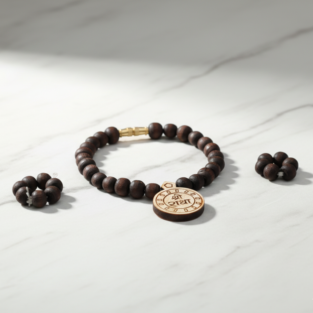 Shri Radha Pure Tulsi Haar Set For Laddu Gopal, Radha Idol, Krishna Idol - VRAJWASI