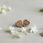 Heart Shape Radha Naam Earrings - Vrajwasi