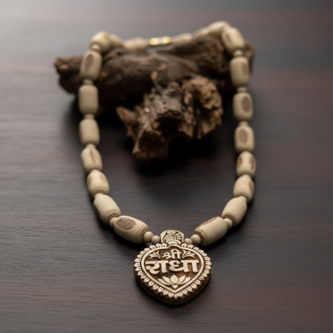 Shri Radha Pure Tulsi Locket with Long Beads Kanthi Mala