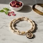 Shri Radha Flower Tulsi Locket with Radha Naam Beads & Small Beads Kanthi Mala