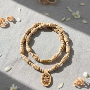 Shri Radha Krishna Tulsi Locket with Radha Naam Beads & Small Beads Kanthi Mala