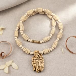 Shri Radha Krishna Chavi Tulsi Locket with Radha Naam Beads & Small Beads Kanthi Mala