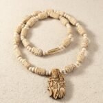 Shri Radha Krishna Chavi Tulsi Locket with Radha Naam Beads & Small Beads Kanthi Mala