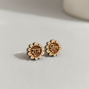 Flower Ram Sita Pure Tulsi Earrings - vrajwasi.in
