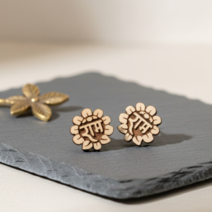 Flower Ram Pure Tulsi Earrings - vrajwasi.in
