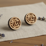Round Radha Naam Tulsi Earrings - Vrajwasi