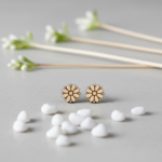 Flower Design Pure Tulsi Earrings - vrajwasi.in