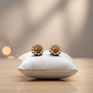 Flower Krishna Pure Tulsi Earrings - Vrajwasi.in