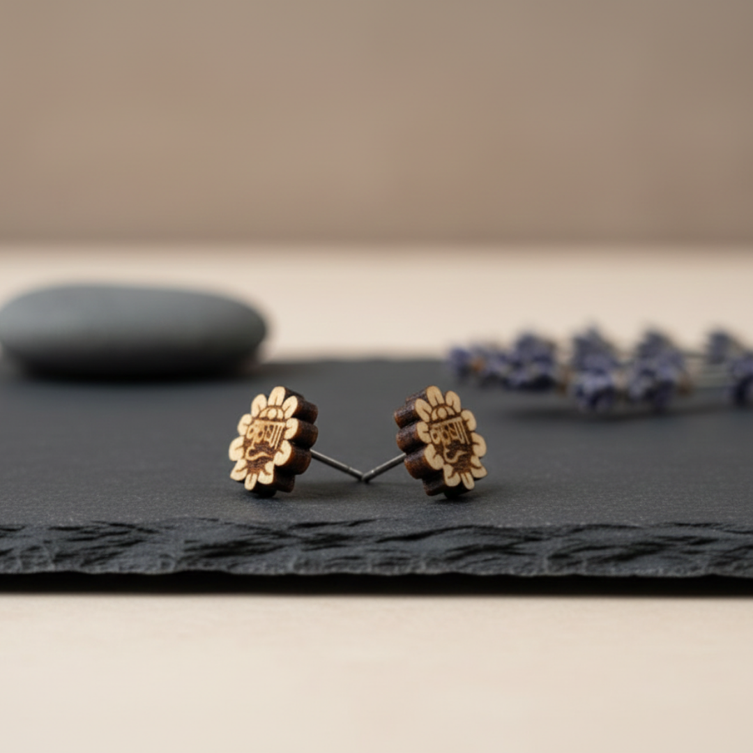 Flower Krishna Pure Tulsi Earrings - Vrajwasi.in