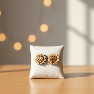 Flower Radha Krishna Pure Tulsi Earrings - Vrajwasi.in