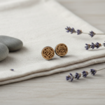 Round Radha Naam Tulsi Earrings - Vrajwasi