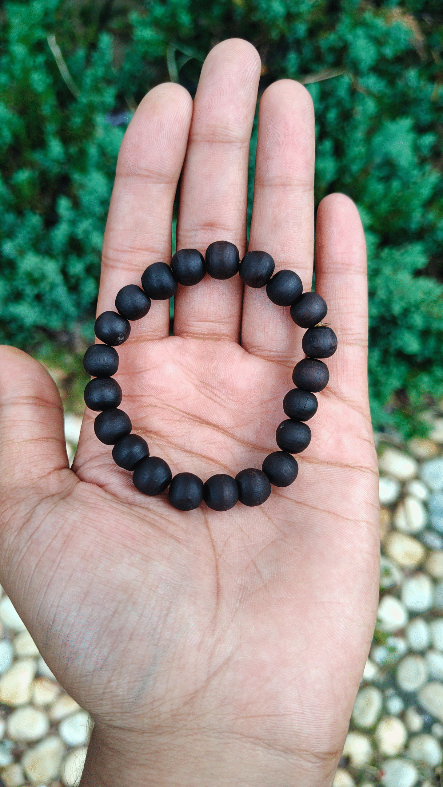 Black Round Beads Pure Tulsi Bracelets