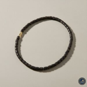 Black Small Lines Beads Single Round Pure Tulsi Kanthi Mala | Original Black Tulsi Mala for Japa & Daily Wear