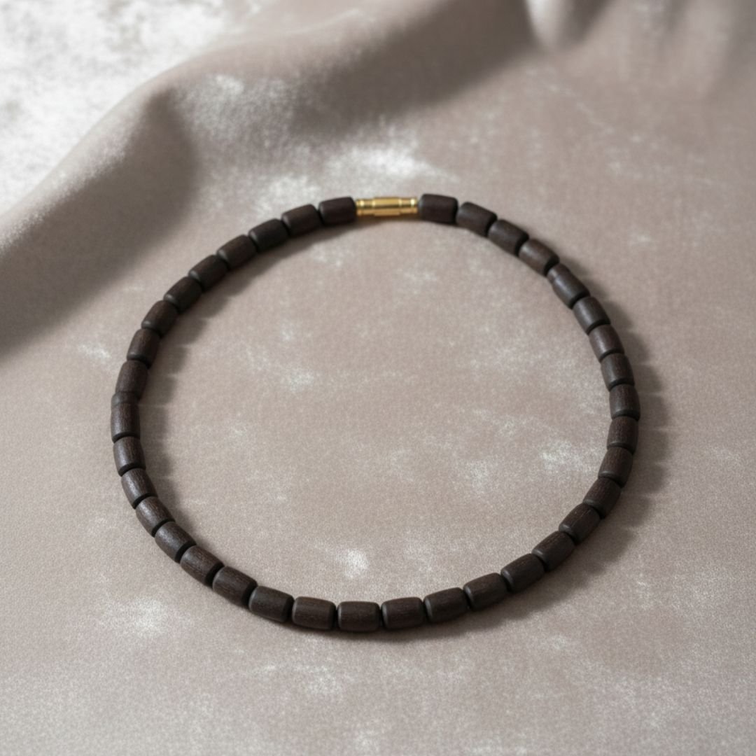 Black Long Beads Single Round Pure Tulsi Kanthi Mala | Original Black Tulsi Mala for Japa & Daily Wear