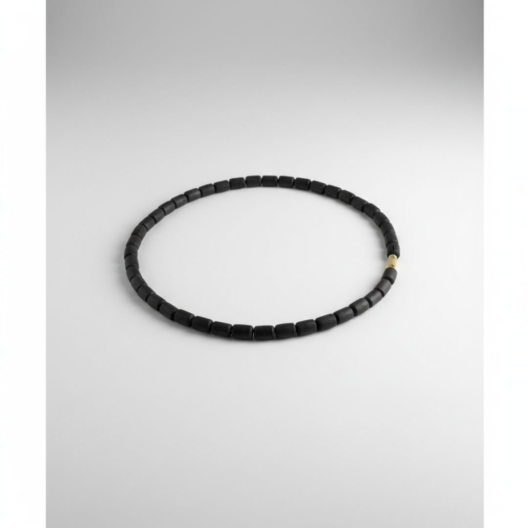 Black Long Beads Single Round Pure Tulsi Kanthi Mala | Original Black Tulsi Mala for Japa & Daily Wear