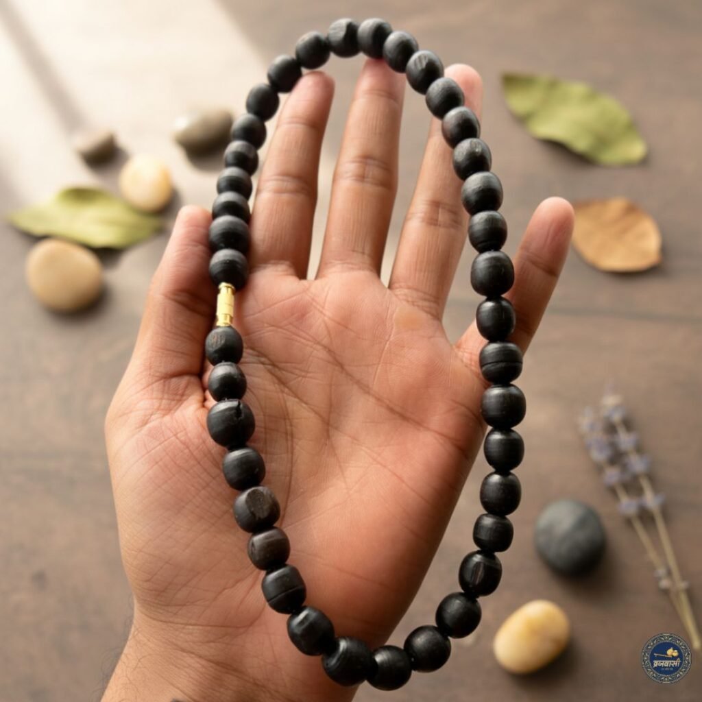 Big Round Beads Single Round Pure Tulsi Kanthi Mala | Original Tulsi Mala for Japa, Meditation & Daily Wear