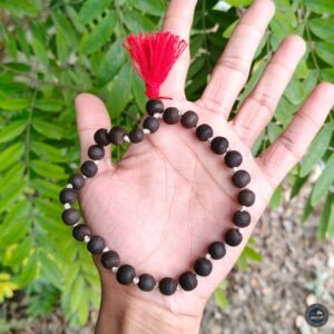 Pure Brown Tulsi Japa Mala – 10mm Beads (27+1) Ghee Finished