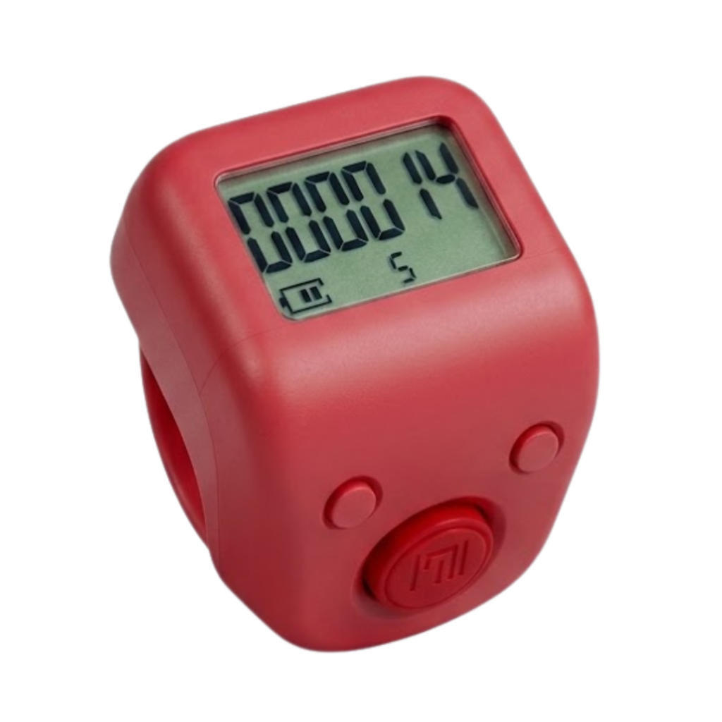 60 Lakh Naam Japa Counter (Red) – Noise-Proof Button, Rechargeable Digital Jaap Counter, 3-Month Battery Backup, LED Display, Rotatable Screen, Lock/Unlock & ON/OFF Function