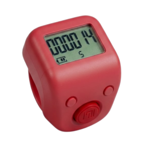 60 Lakh Naam Japa Counter (Red) – Noise-Proof Button, Rechargeable Digital Jaap Counter, 3-Month Battery Backup, LED Display, Rotatable Screen, Lock/Unlock & ON/OFF Function