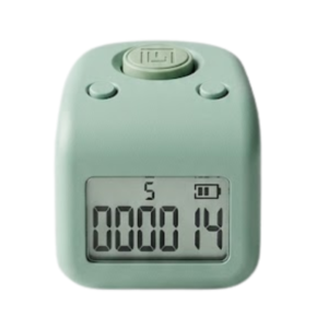 60 Lakh Naam Japa Counter (Green) – Noise-Proof Button, Rechargeable Digital Jaap Counter, 3-Month Battery Backup, LED Display, Rotatable Screen, Lock/Unlock & ON/OFF Function