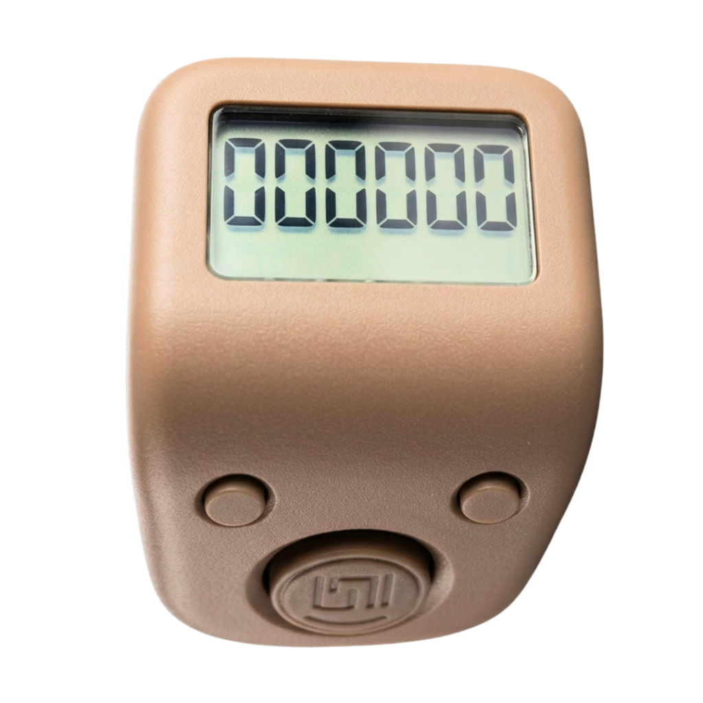 60 Lakh Naam Japa Counter (Brown) – Noise-Proof Button, Rechargeable Digital Jaap Counter, 3-Month Battery Backup, LED Display, Rotatable Screen, Lock/Unlock & ON/OFF Function
