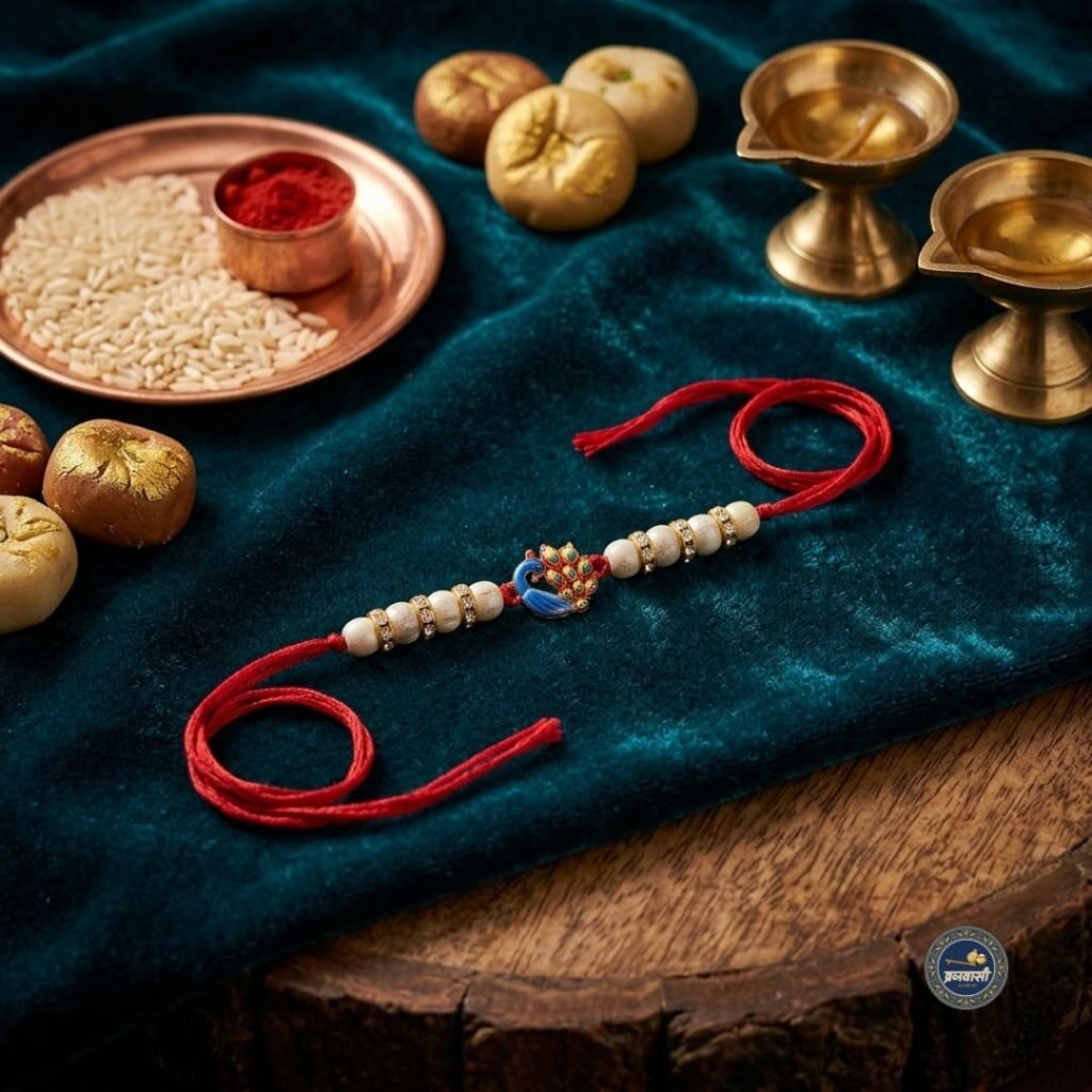 Tulsi Peacock Kids Rakhi | Sudh Tulsi Rakhi for Brother | Spiritual Raksha Bandhan Rakhi