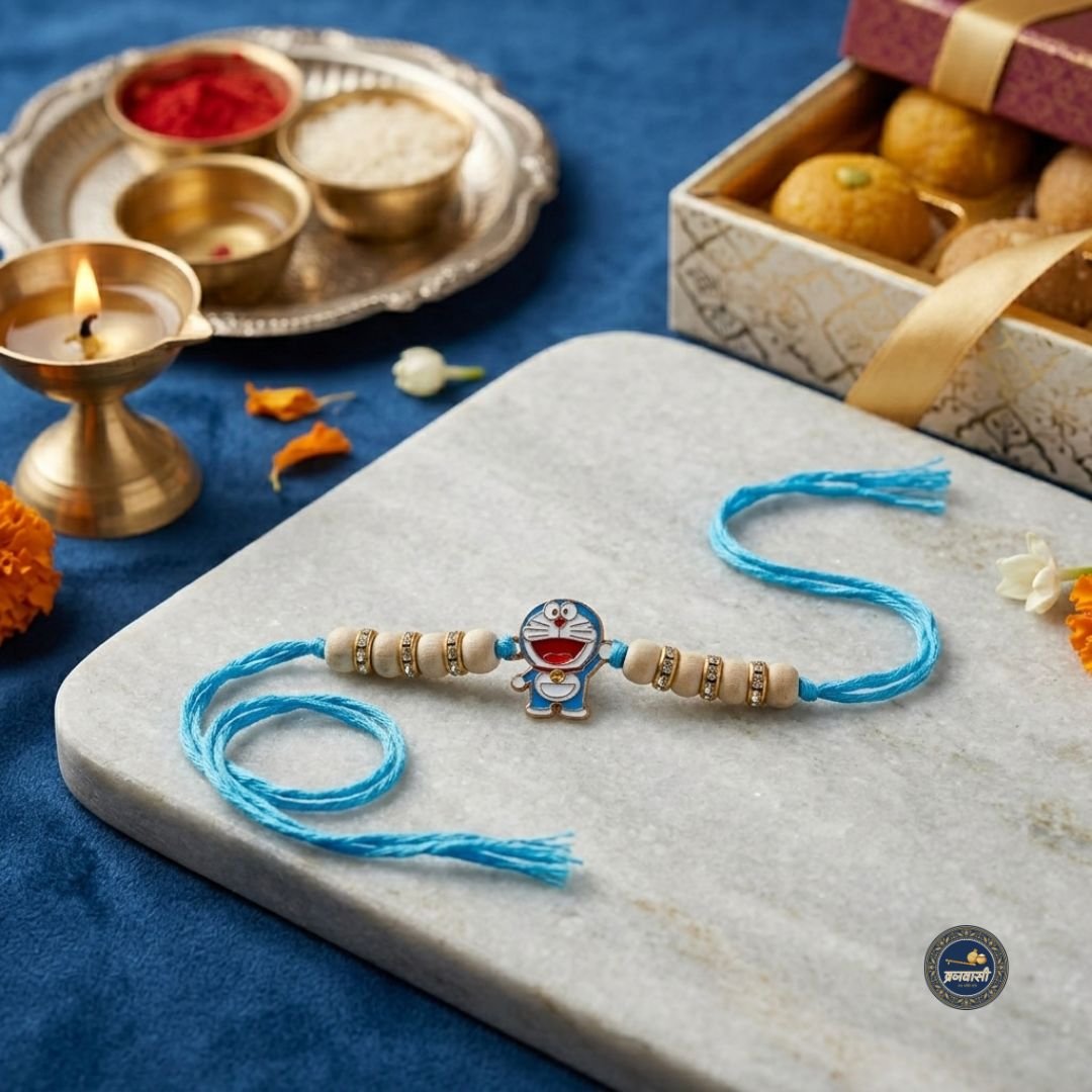 Tulsi Doremon Kids Rakhi | Sudh Tulsi Rakhi for Brother | Spiritual Raksha Bandhan Rakhi