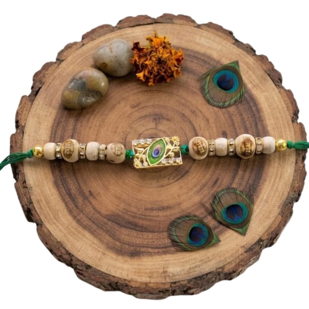 Peacock Feather Stylish Tulsi Rakhi
