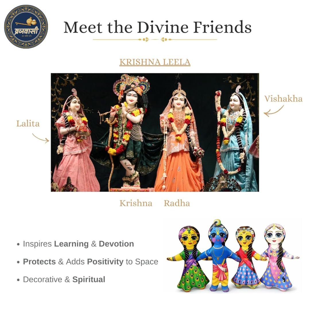 Radha Krishna Lalita Vishakha Doll Set