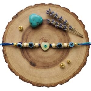 Heart Evil Eye Tulsi Rakhi