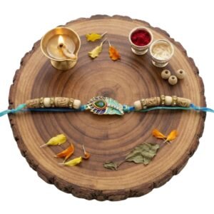 Morpankh Tulsi Rakhi with Radha Beads