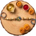 Peacock with Radha Beads Tulsi Rakhi