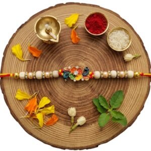 Two Peacock Tulsi Rakhi
