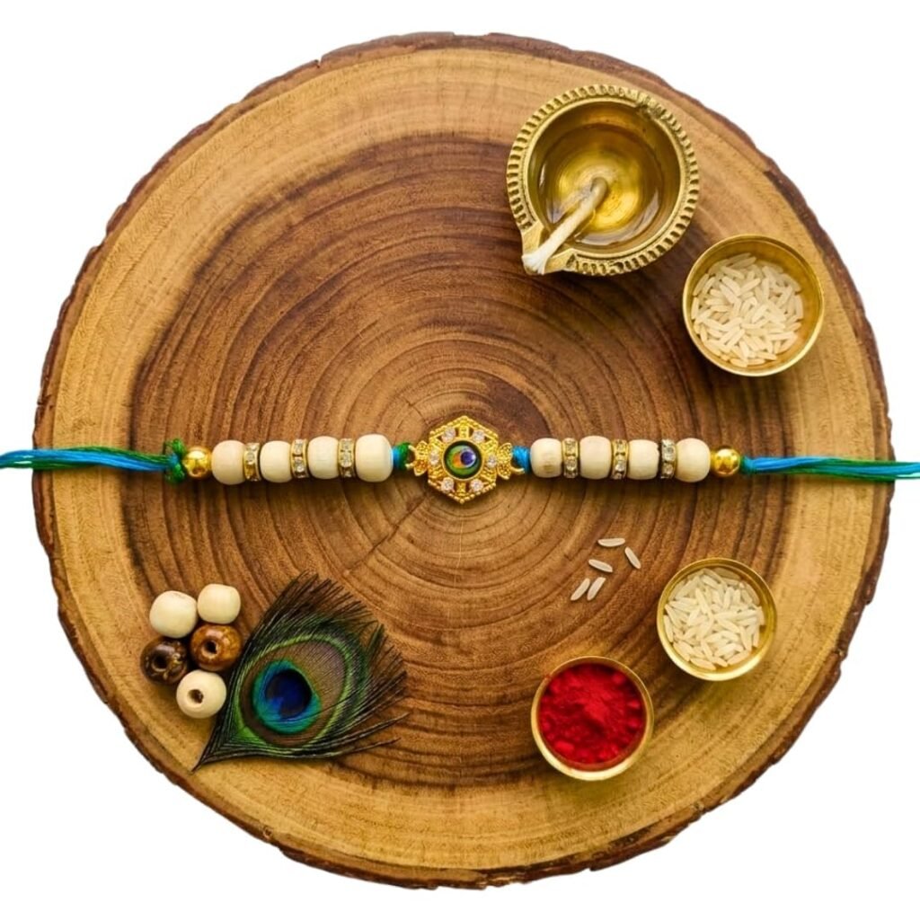 Peacock Feather Premium Tulsi Rakhi
