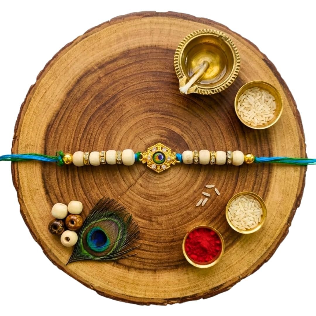 Peacock Feather Premium Tulsi Rakhi