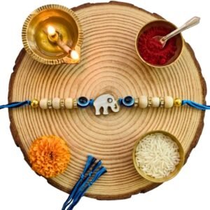 Evil Eye Elephant Tulsi Rakhi